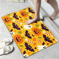 CCTFS Halloween Pumpkin Bat Candy 1Pc Flannel Mat and Kitchen Rugs,Soft Non-slip,Perfect for Home Bathroom