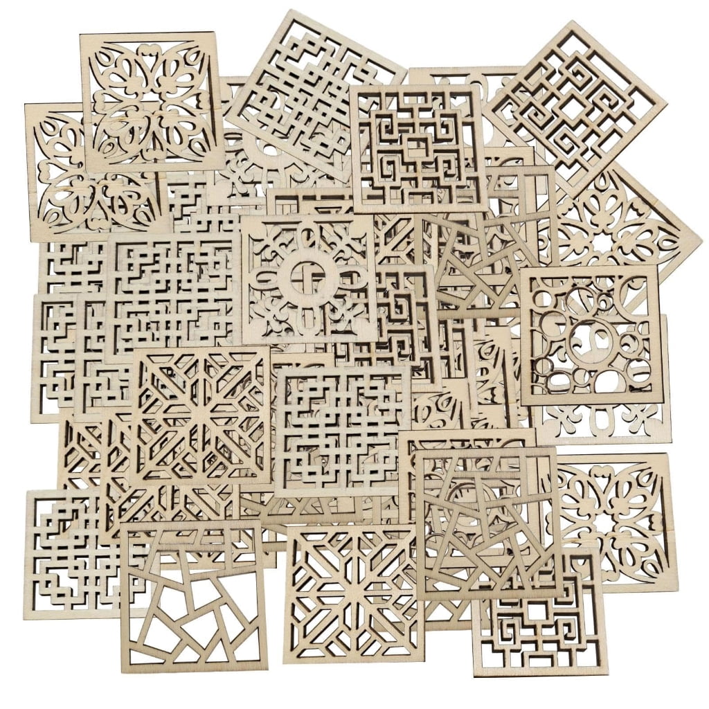 CIYISON 20/50/100Pcs Wooden Squares Cutout 4x4CM Unfinished Wood Slices For Kid Art Craft Painting And Holiday Decoration