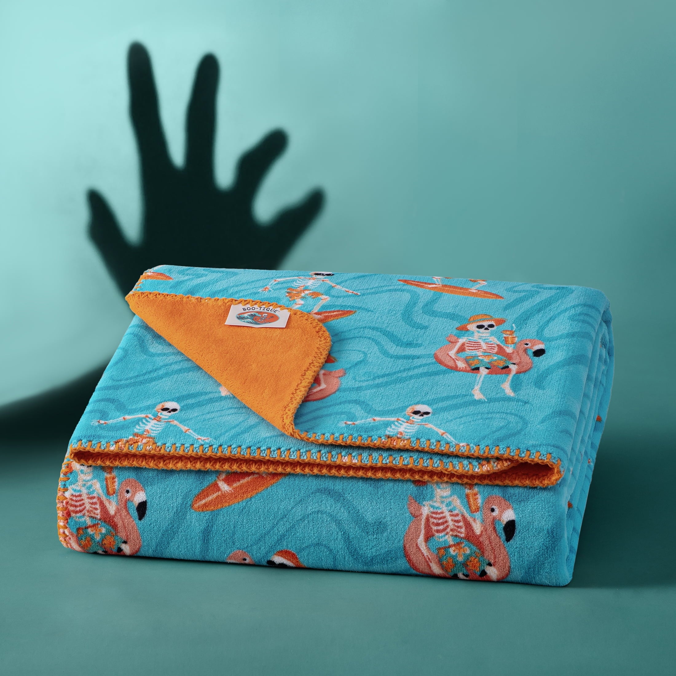 Boo-tique Soft Throw Blanket, Plush Fleece Blanket, Halloween Mermaids, Black, 50" x 72"
