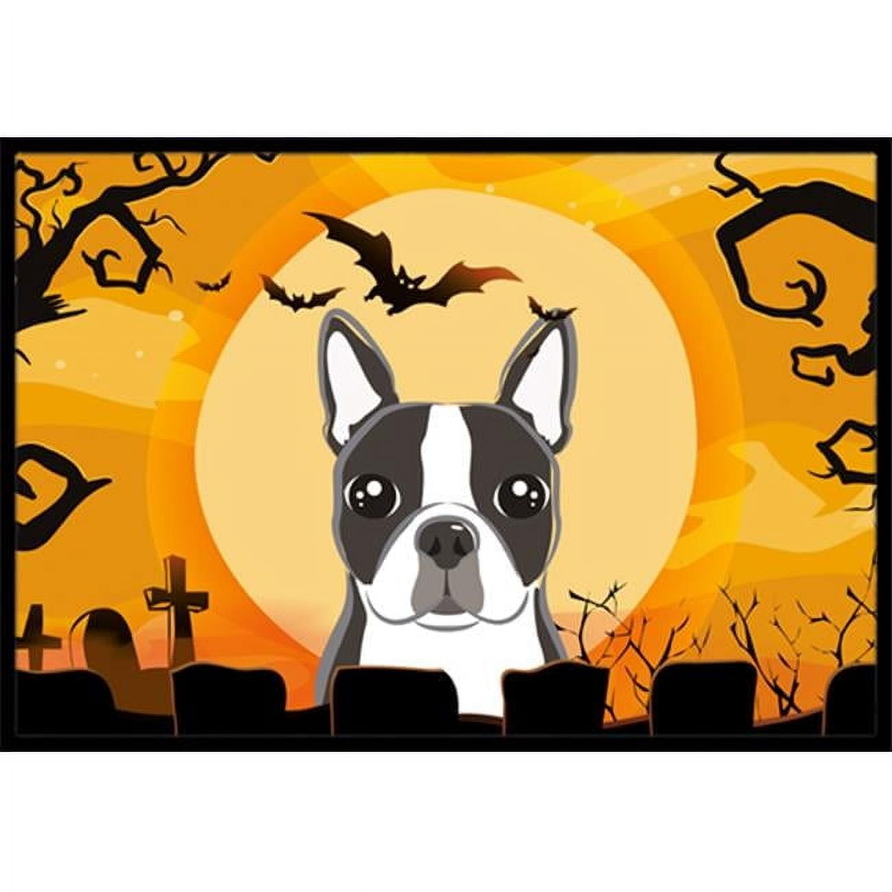 Halloween Boston Terrier Door Mat