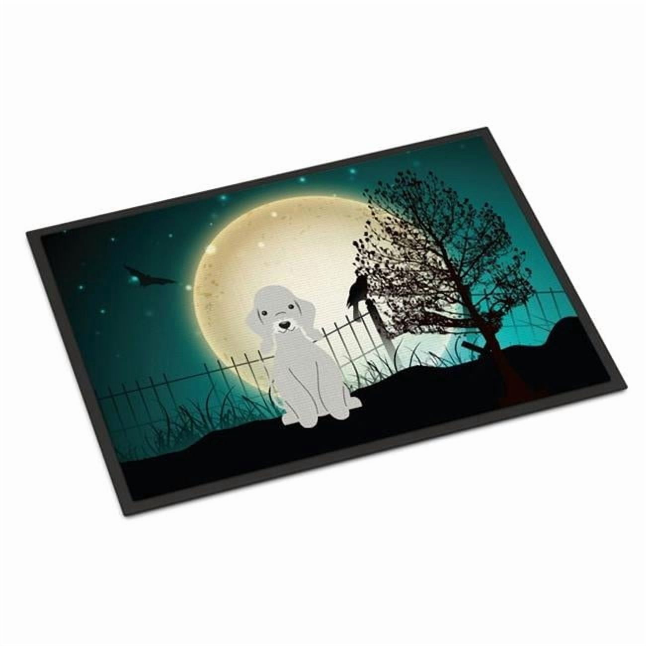 Carolines Treasures Halloween Scary Bedlington Terrier Blue Door Mat Indoor Rug or Outdoor Welcome Mat 18x27 Doormat
