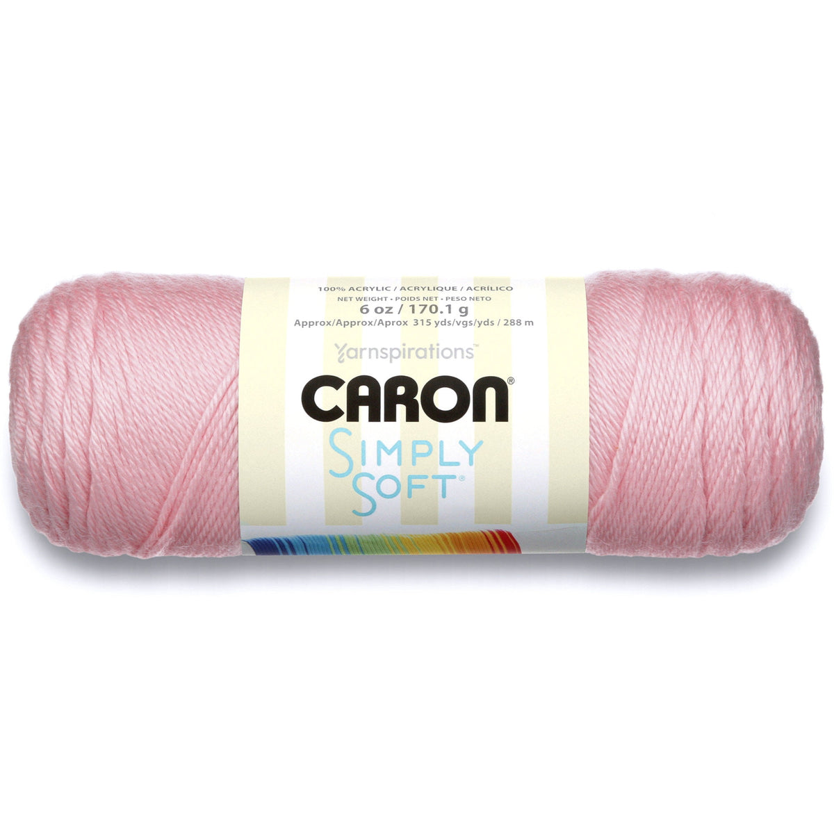 Caron® Simply Soft® Yarn, #4 Medium Acrylic Yarn, 6oz/170g, 315 yds, Soft Pink