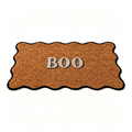 Clearance Halloween Multicolor Scallop Boo Outdoor Coir Doormat, 48" x 30" Large Halloween Bath Rug, Halloween Decoration Outdoor Indoor, Gift for Women Men