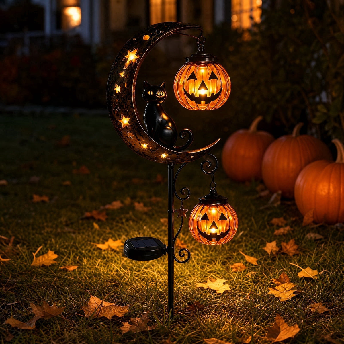 Clearance! Highland Cow Solar Garden Light, 18in Garden Statue with LED Glow, Waterproof Outdoor Yard Decor Stake, Resin Lawn Pathway Light for Backyard Patio Porch Halloween Gift