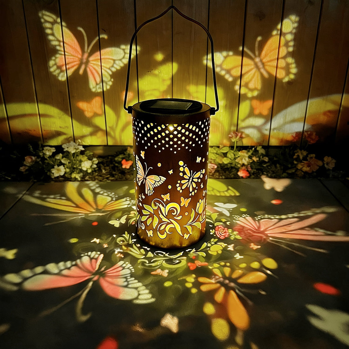 Colorful Solar Lanterns IP65 Outdoor Waterproof, Mother's Day Gifts for Women Mom Grandma - LED Colorful Sunflower Solar Lights Metal Hanging Lantern for Patio Yard Porch