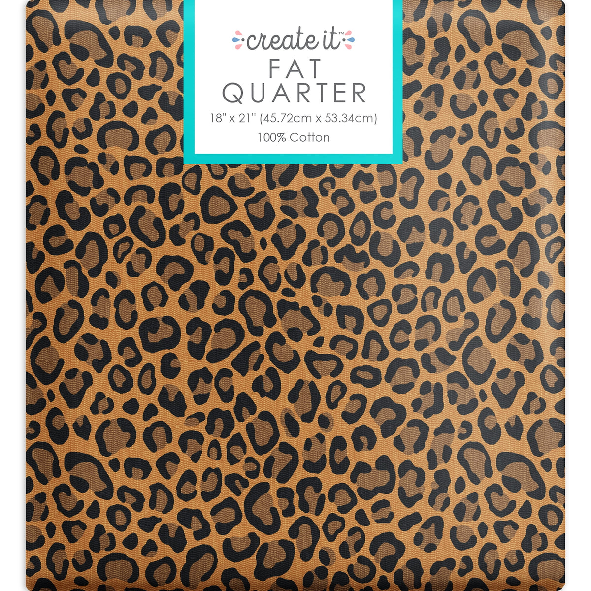 Fat Quarter 100% Cotton Cheetah, Brown, 18"x 21" for Quilting & Sewing, 1 Each
