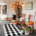 DESKABLY Fall Plaid Outdoor Rug Vintage Christmas Mat Washable Rugs Floor Mats Carpet for Xmas Holiday Mat Halloween Decor Savings