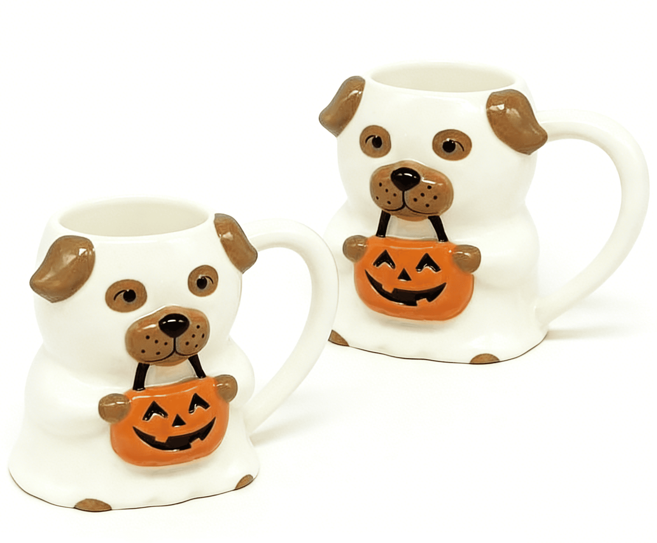 Way to Celebrate Halloween White Ghost Dog Ceramic Coffee Mug, 14.88 oz