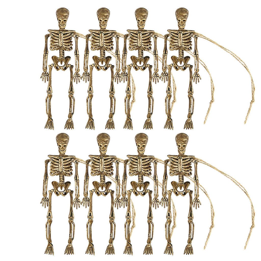 Darzheoy 8 Pack Halloween Skeleton Decorations, Halloween Skeleton with Movable Posable Joints, Skeleton for Yard Garden Props Decor