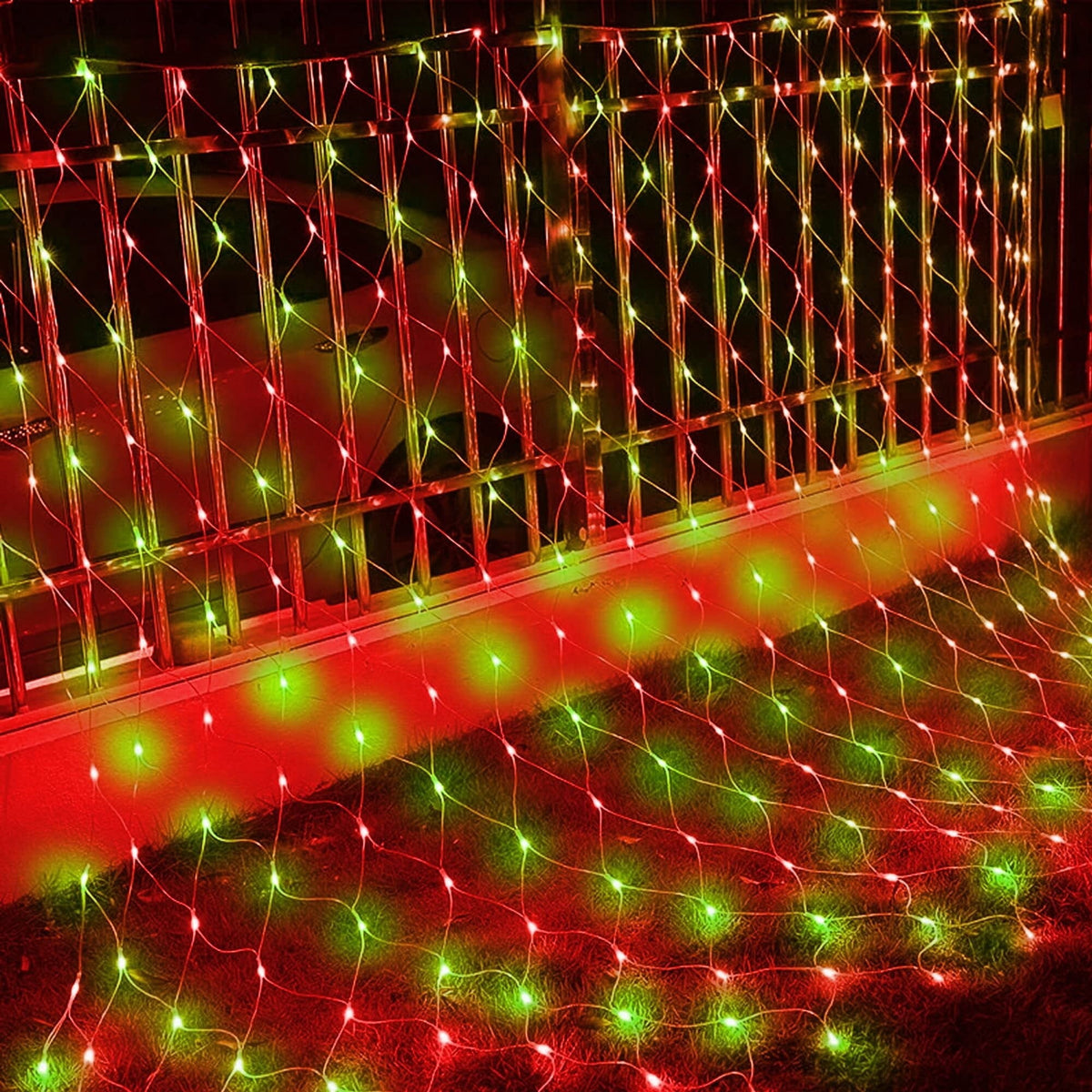 Dazzle Bright Christmas Net Lights, 360 LED 12FT x 5 FT Transparent Wire Waterproof Connectable String Lights with 8 Modes Christmas Outdoor Lights for Bushes Garden Party Holiday Decoration (Green)