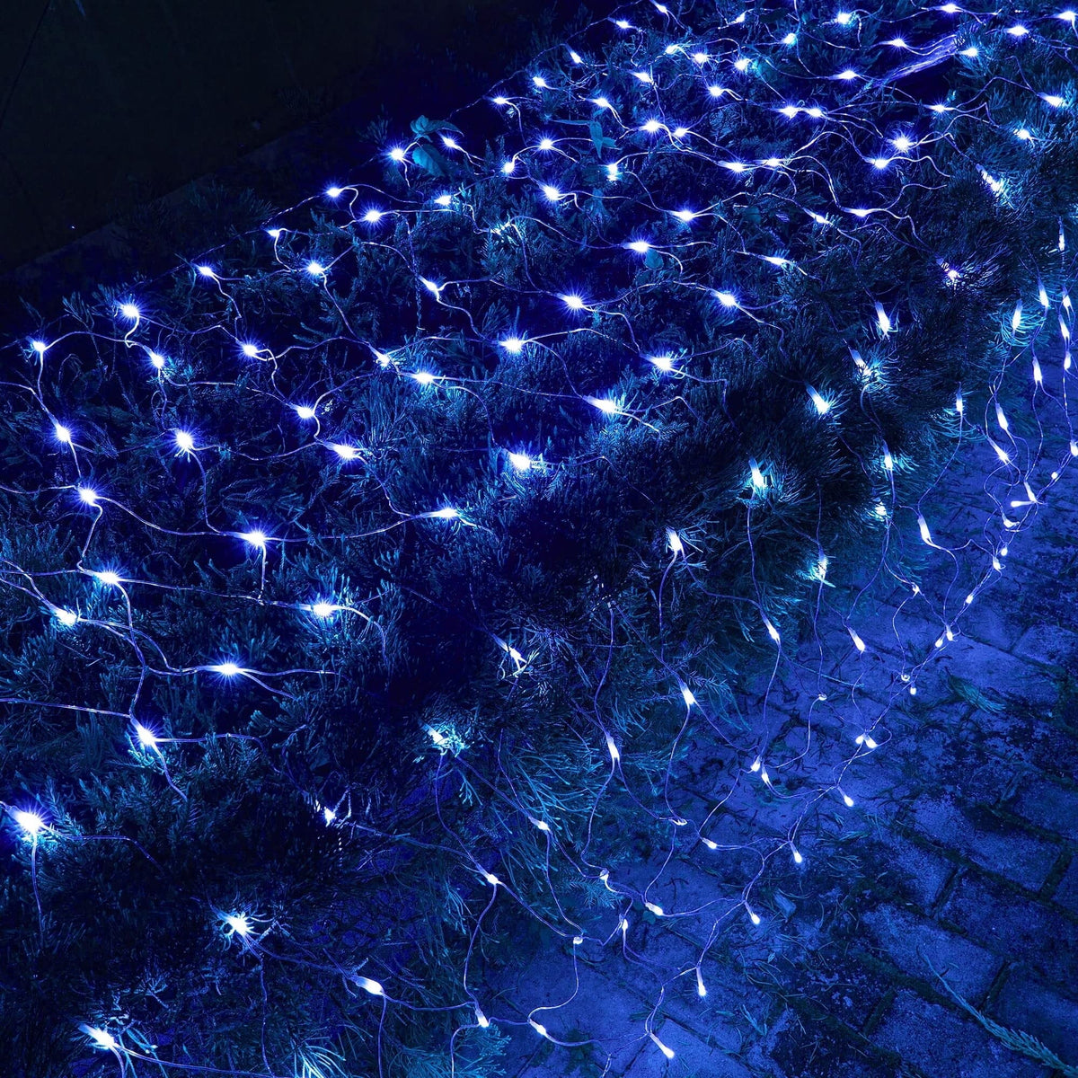 Dazzle Bright Christmas Net Lights, 360 LED 12FT x 5 FT Transparent Wire Waterproof Connectable String Lights with 8 Modes Christmas Outdoor Lights for Bushes Garden Party Holiday Decoration (Green)
