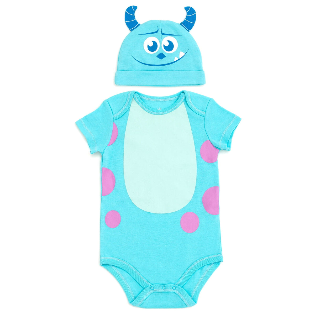 Disney Winnie the Pooh Baby Boy or Girl 2-Piece Cosplay Bodysuit and Hat Set Light Blue Eeyore