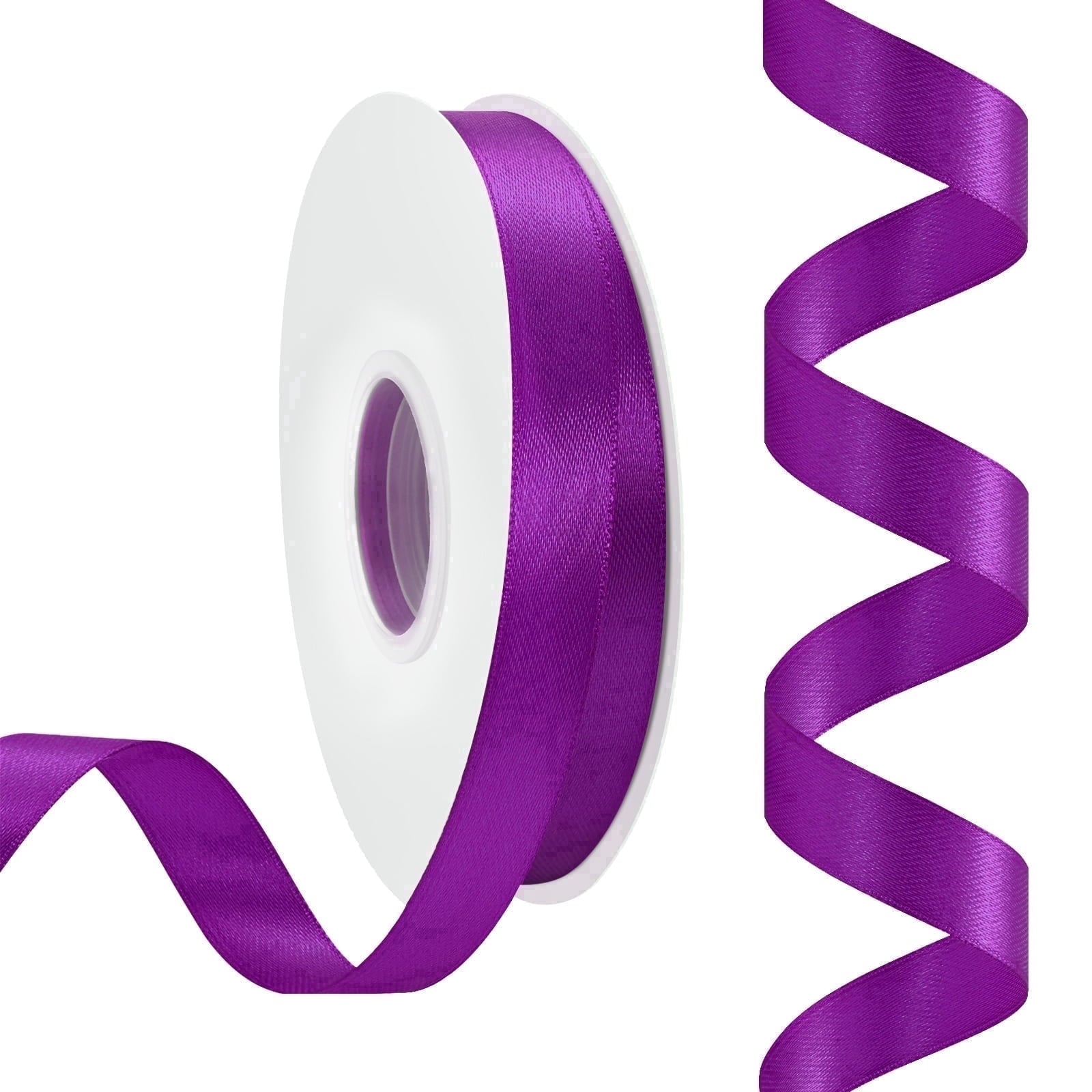 LoomJoyz Double Face Light Purple Satin Ribbon 5/8 inch X 50 Yards, Easter & Spring Decor Ribbon for Gift Wrapping, Weddings, Parties, Hair Bows & Invitations Decorations