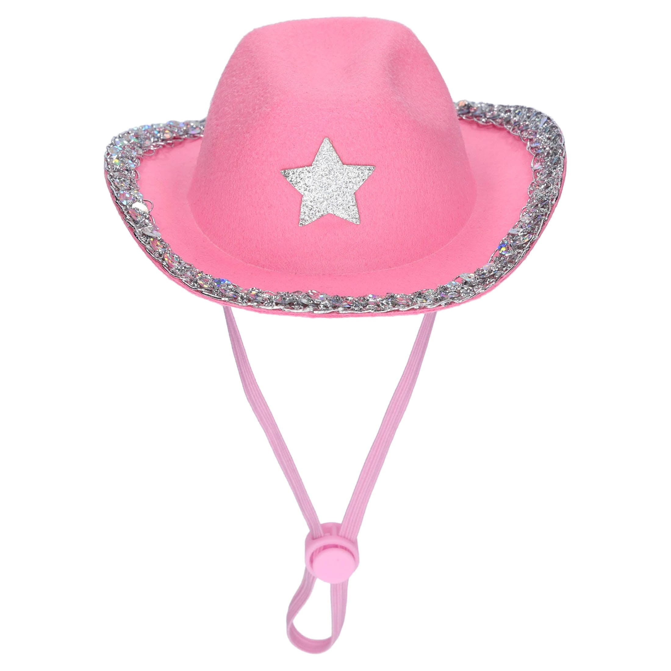 Vibrant Life Halloween Cowboy Hat Costume for Dogs and Cats, Pink, XS/S