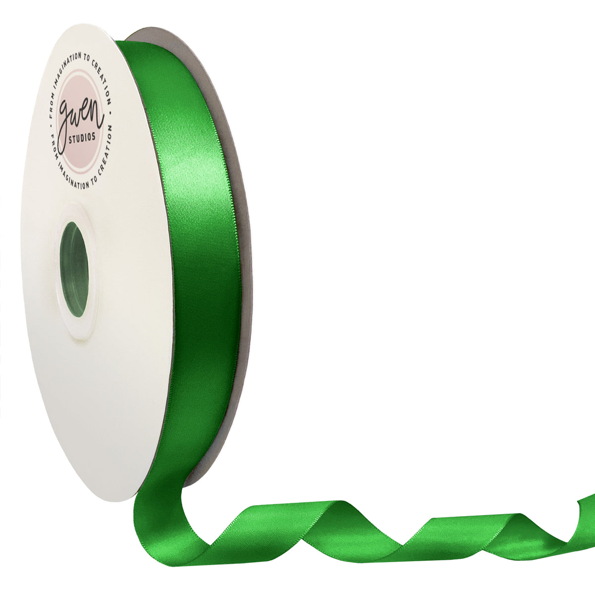 White Single Faced Satin Ribbon, 7/8" x 100 Yards by Gwen Studios