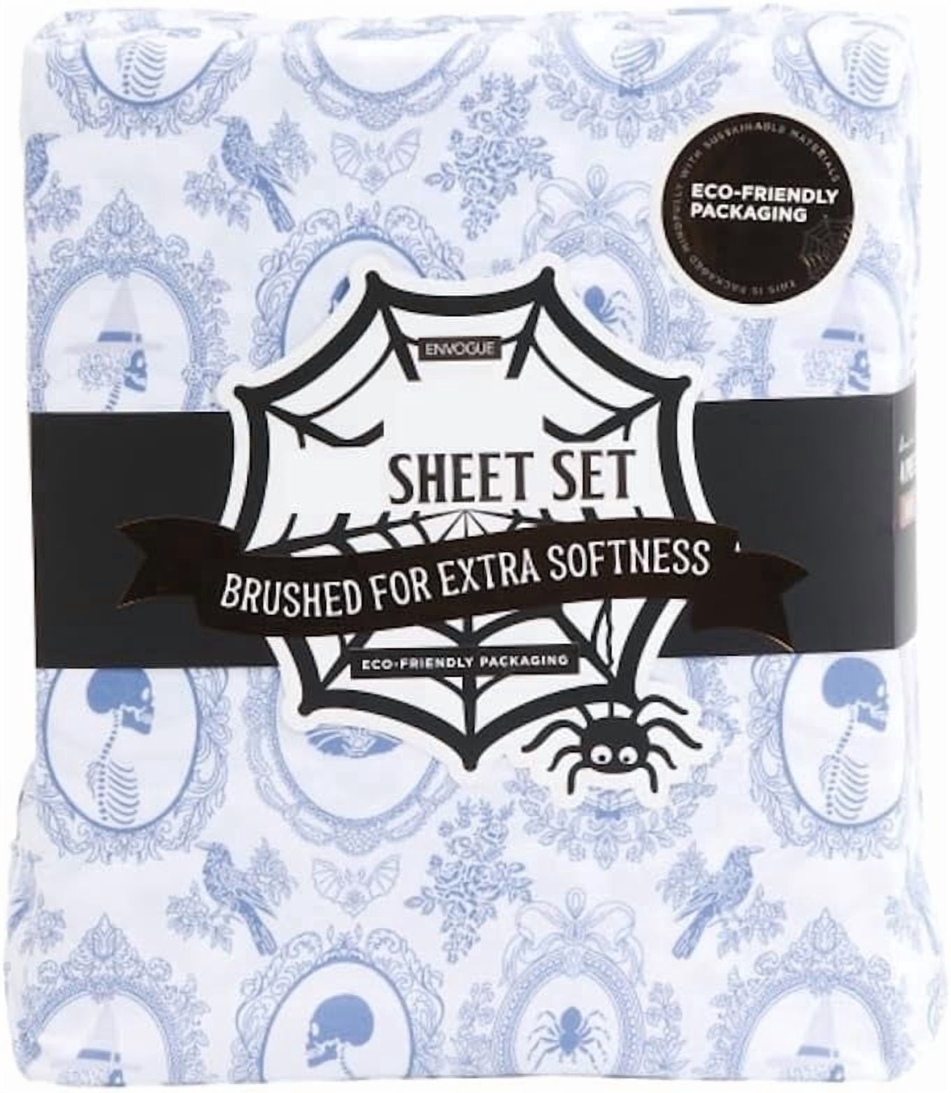 Envogue Halloween Sheet Set, Full Size, Wild West Skulls and Boots Pattern, Brushed Polyester, Orange and White