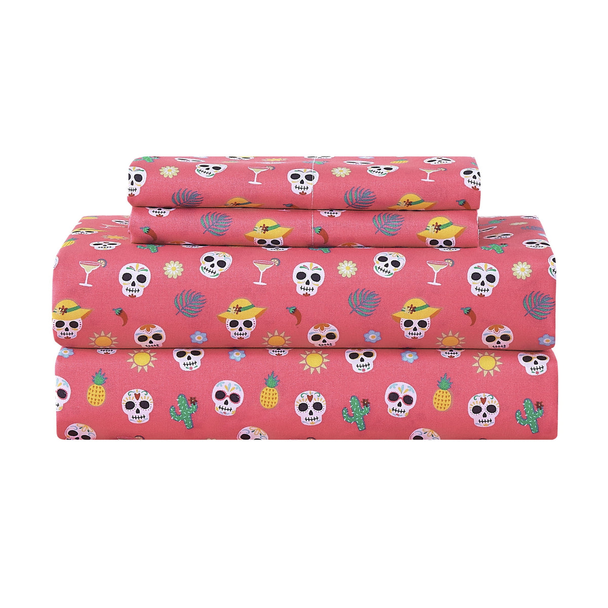 Summerween Crafted by Catherine Full 4-Piece Sheet Set, Black & White Nautical Ghosts