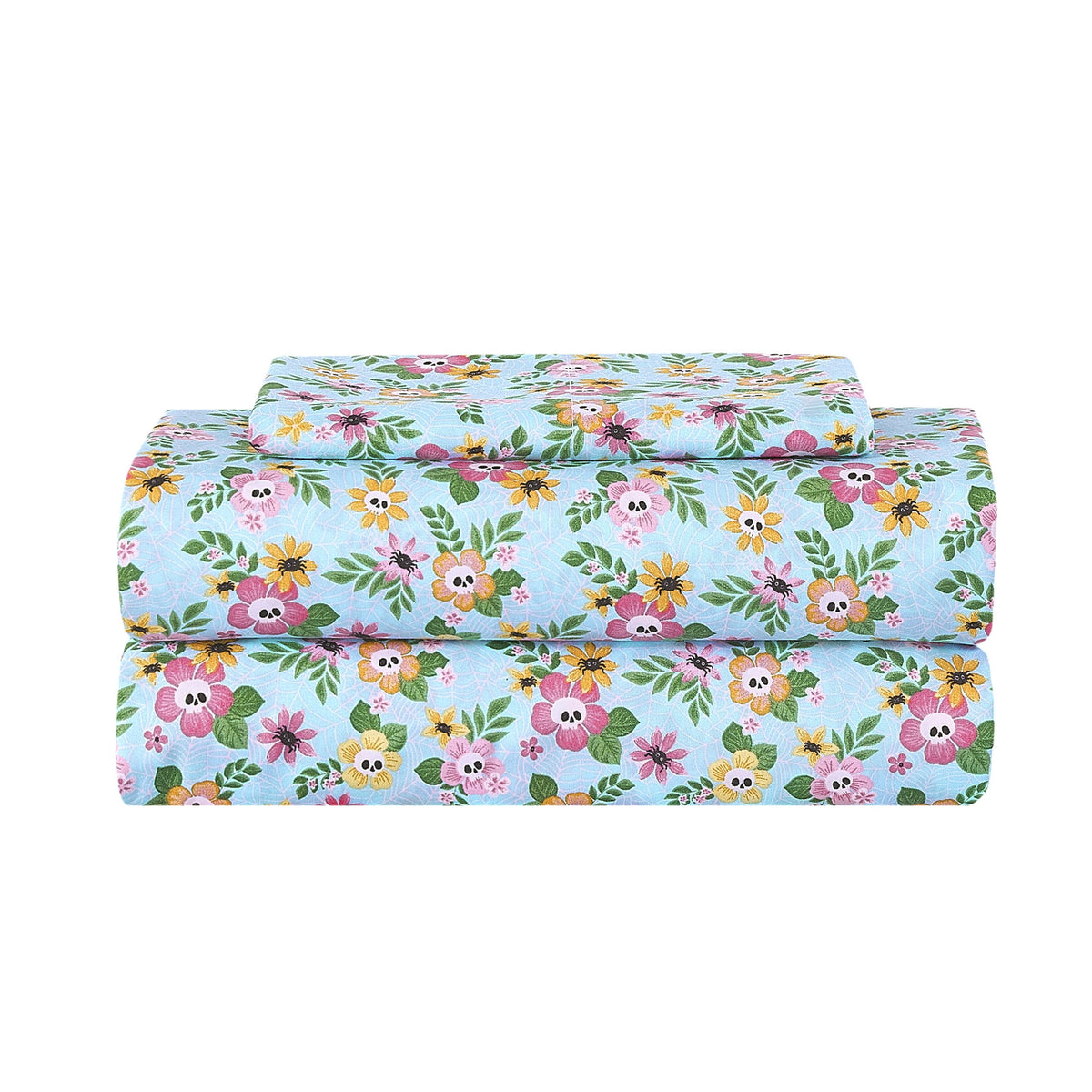 Summerween Crafted by Catherine Full 4-Piece Sheet Set, Black & White Nautical Ghosts
