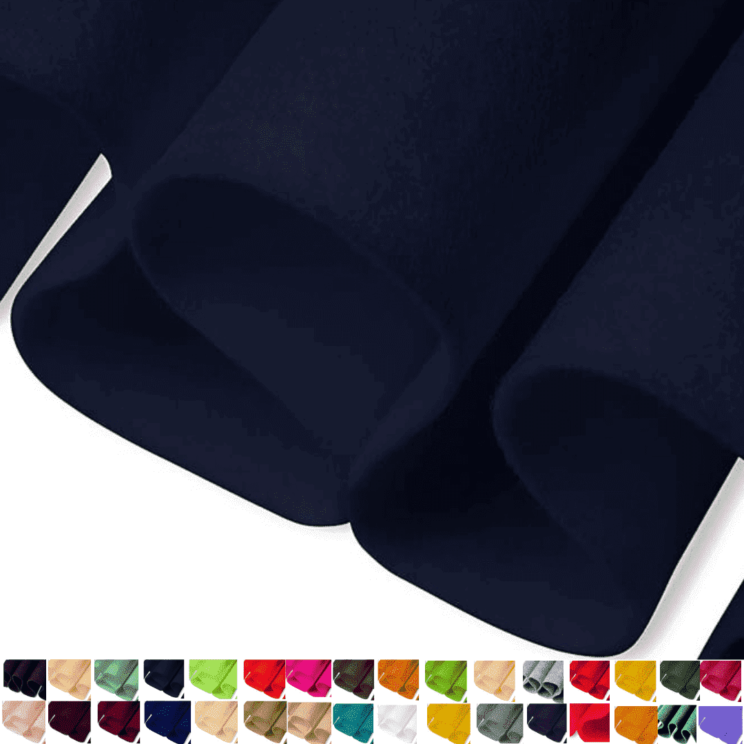 FabricLA Craft Felt Fabric - 18" X 18" Inch Wide & 1.6mm Thick Felt Fabric by The Yard - Navy Blue 031 - Use This Soft Felt Roll for Crafts - Felt Material Pack