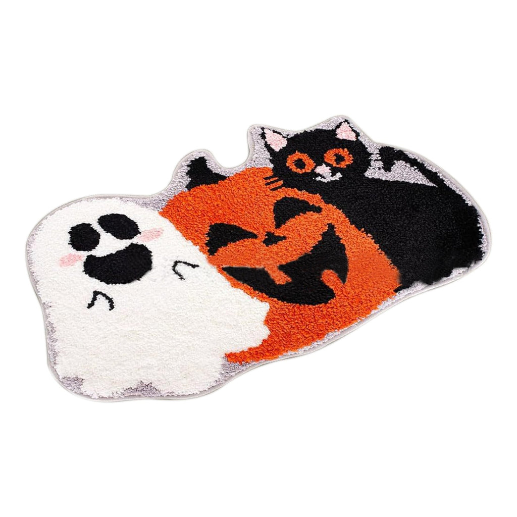 Fall Bathroom Rug Cute Pumpkin Shape Bath Mat Autumn Orange Non Slip Shower Rugs Foot Mat Front Door Mat Carpet Floor Rug for Kitchen Bedroom Living Room Family Decor