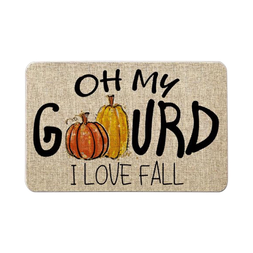 JOGZMZ Halloween Floor Mat Home Entrance Thanksgiving Pumpkin Thick Foot Mat Crystal Velvet Floor Mat 16×24 in