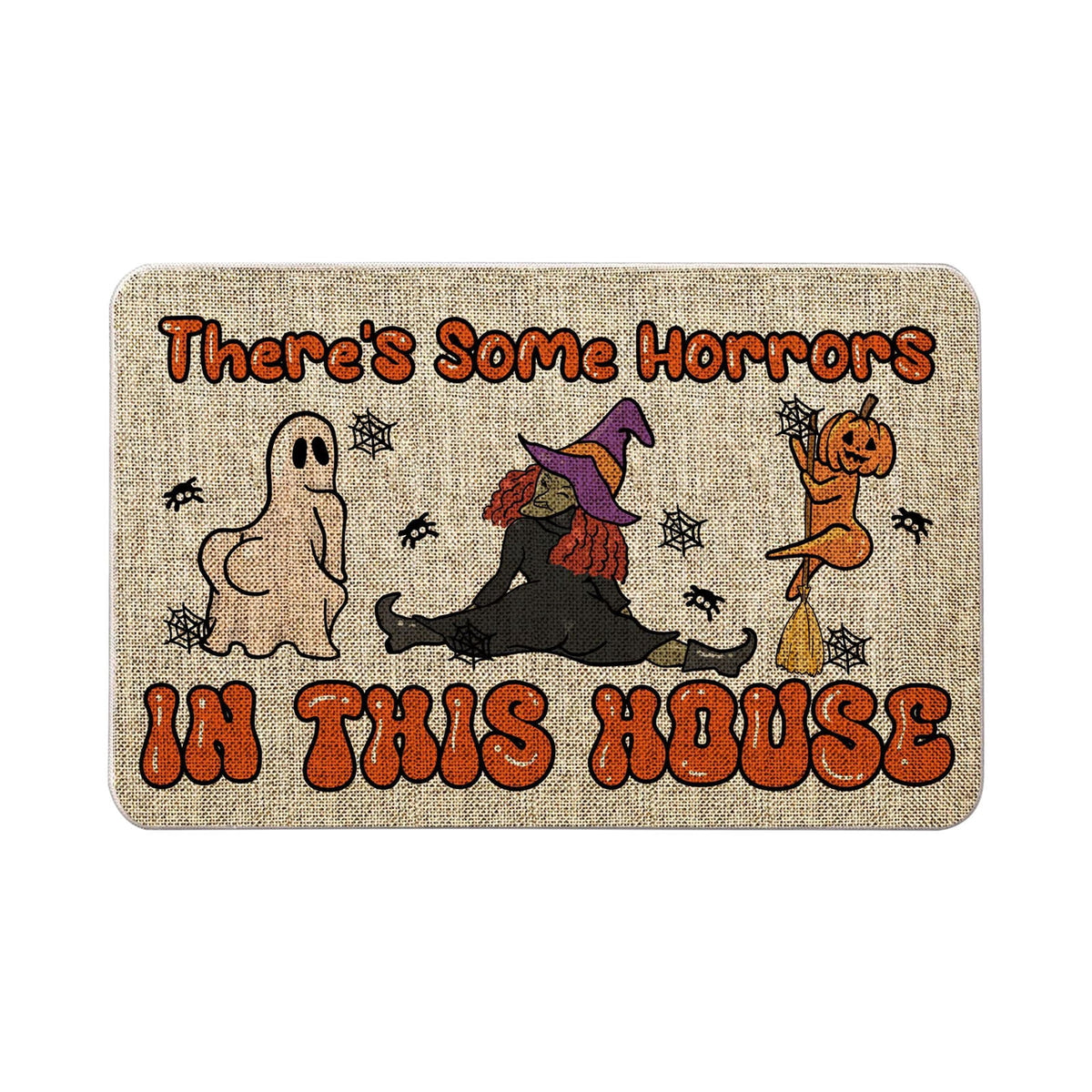 JOGZMZ Halloween Floor Mat Home Entrance Thanksgiving Pumpkin Thick Foot Mat Crystal Velvet Floor Mat 16×24 in