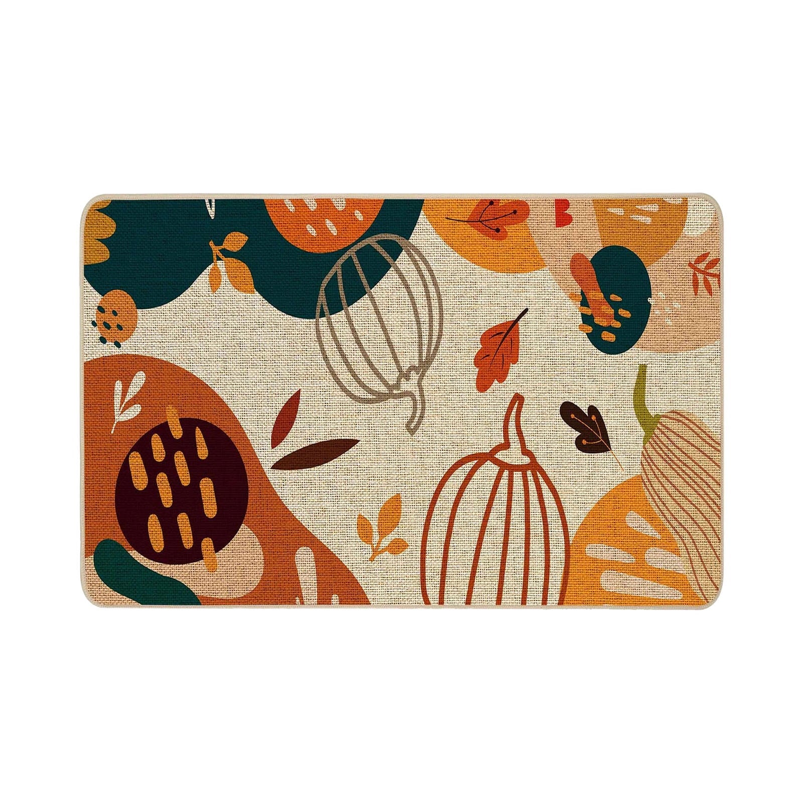 JOGZMZ Halloween Floor Mat Home Entrance Thanksgiving Pumpkin Thick Foot Mat Crystal Velvet Floor Mat 16×24 in