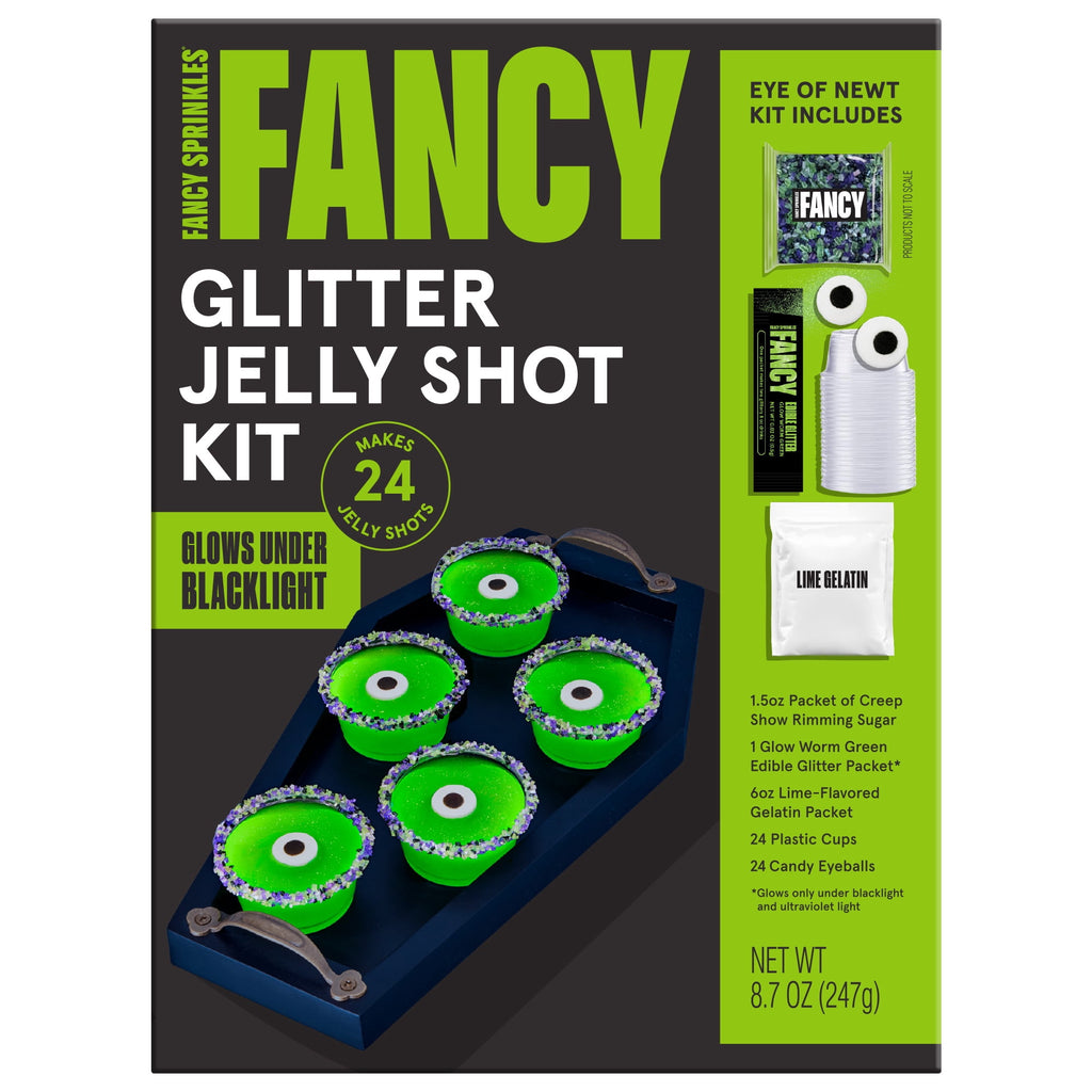 Fancy Sprinkles Eye of Newt Glitter and Glow Jelly Shot Kit, 8.7 oz