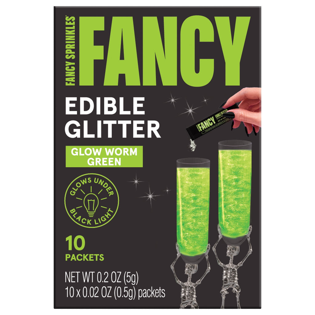 Fancy Sprinkles Glow Under Black Light Edible Glitter Packets, 0.2 oz, 10 Count