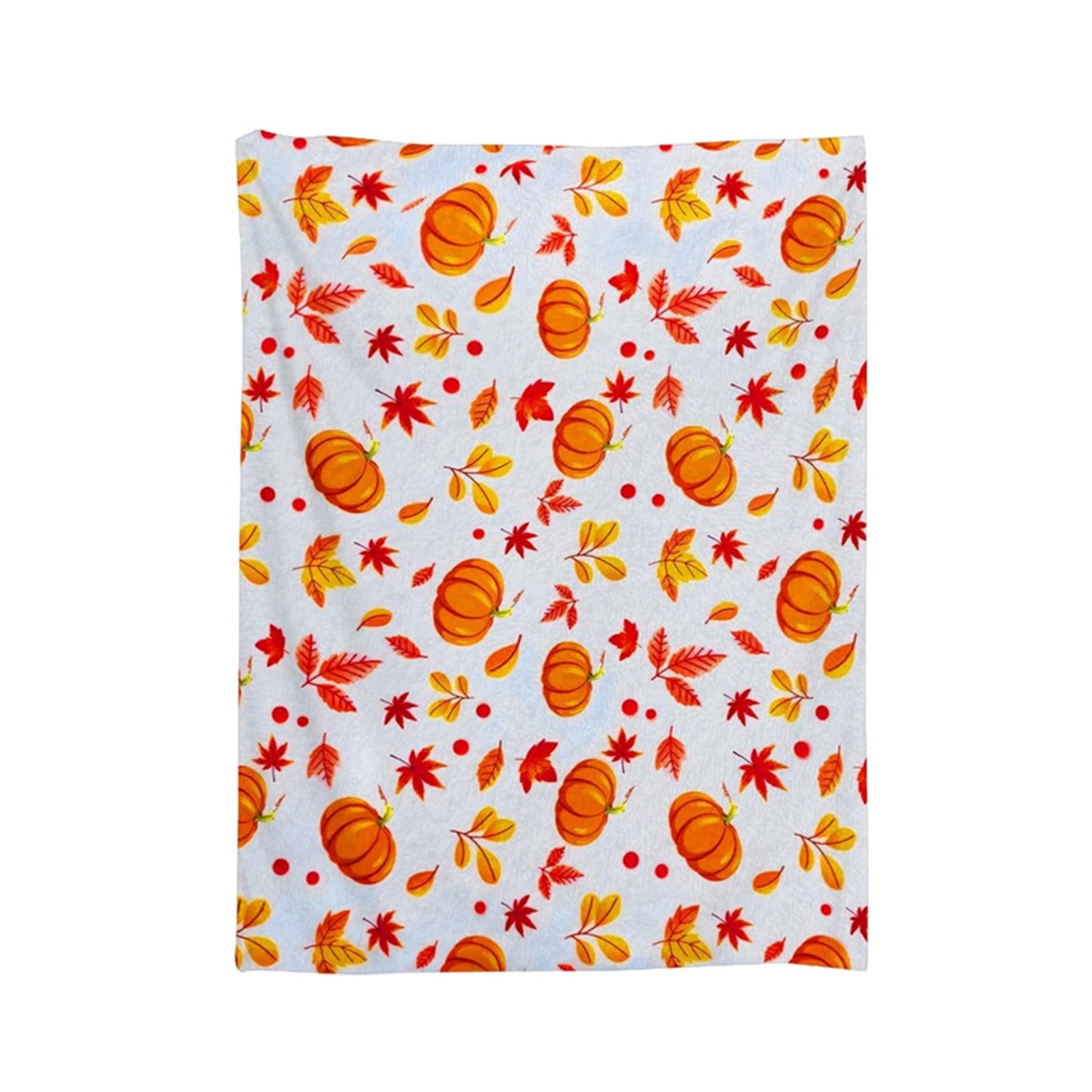 FastXmas Halloween Throw Blanket, 30"x40" Flannel Fleece Pumpkins Maple Checkered Plush Blanket, Soft Lightweight Skin-Friendly Fall Harvest Decorative Throw Blanket for Couch Sofa Bed Outdoor