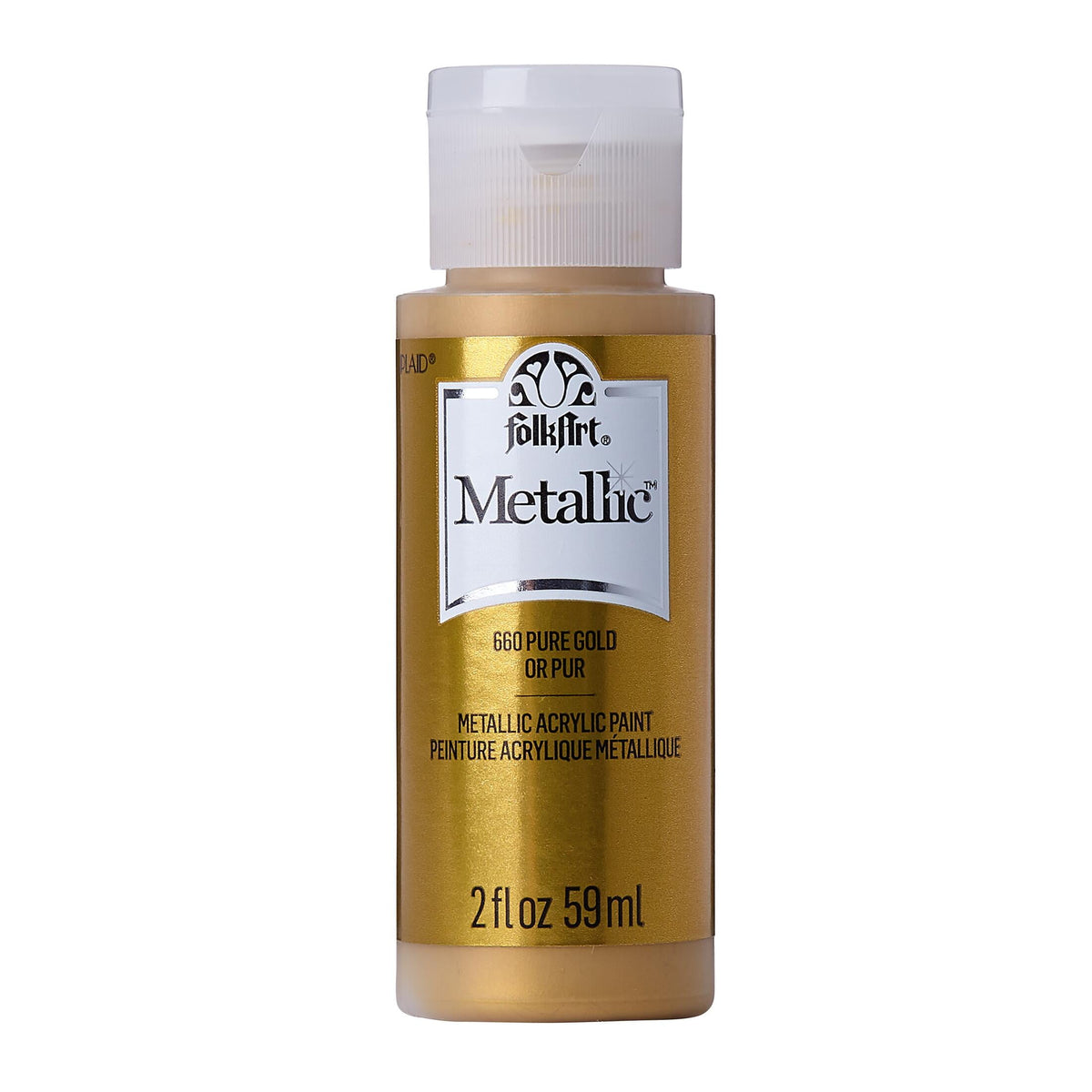 FolkArt Metallic Acrylic Craft Paint, Metallic Finish, Antique Gold, 2 fl oz