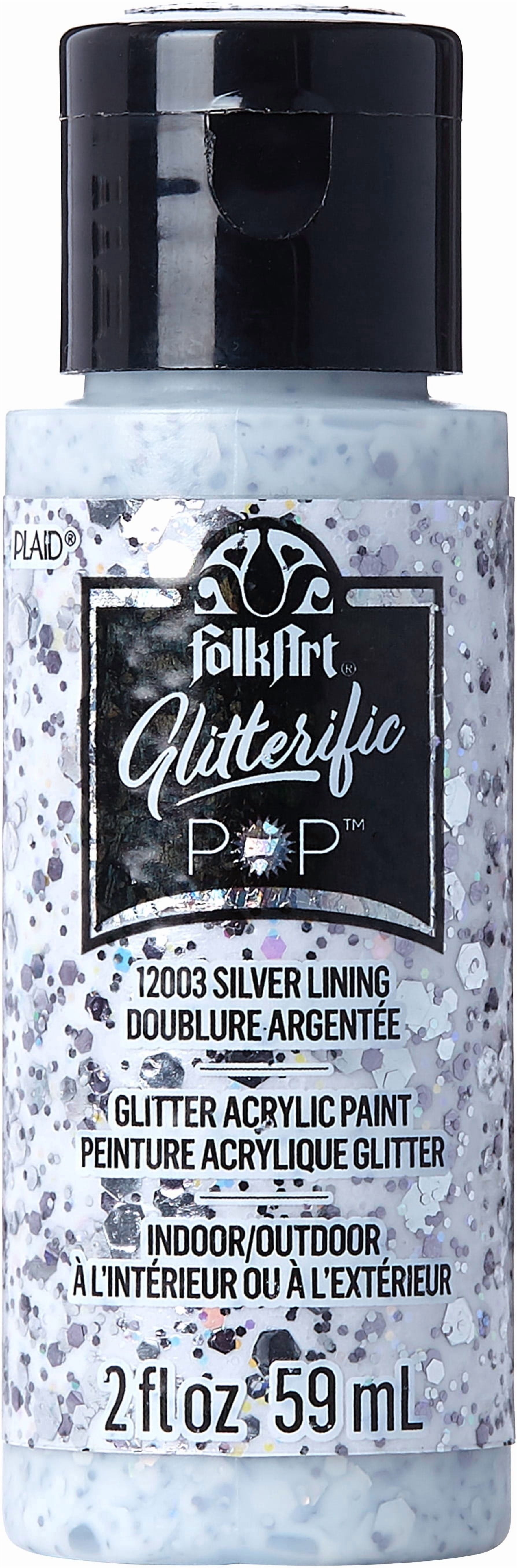 FolkArt Glitterific Pop Acrylic Craft Paint, Neon Explosion, 2 fl oz