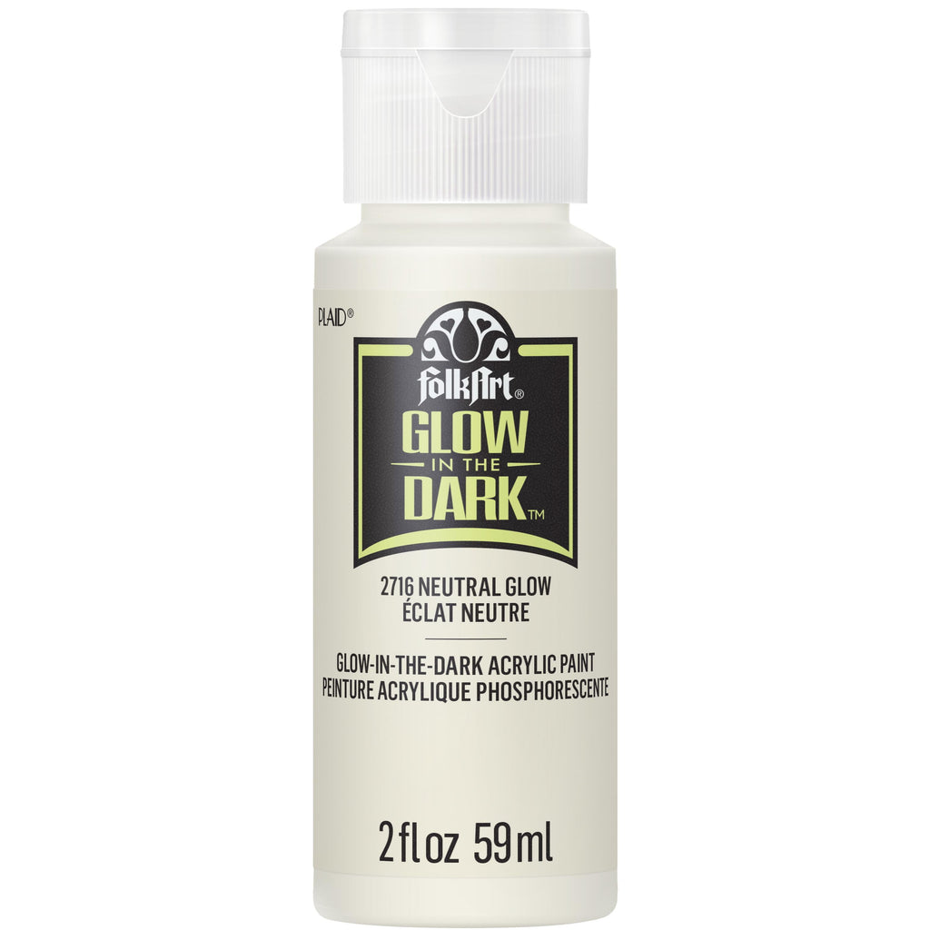 FolkArt Glow-in-the-Dark Acrylic Craft Paint, Matte Finish, Neutral, 2 fl oz