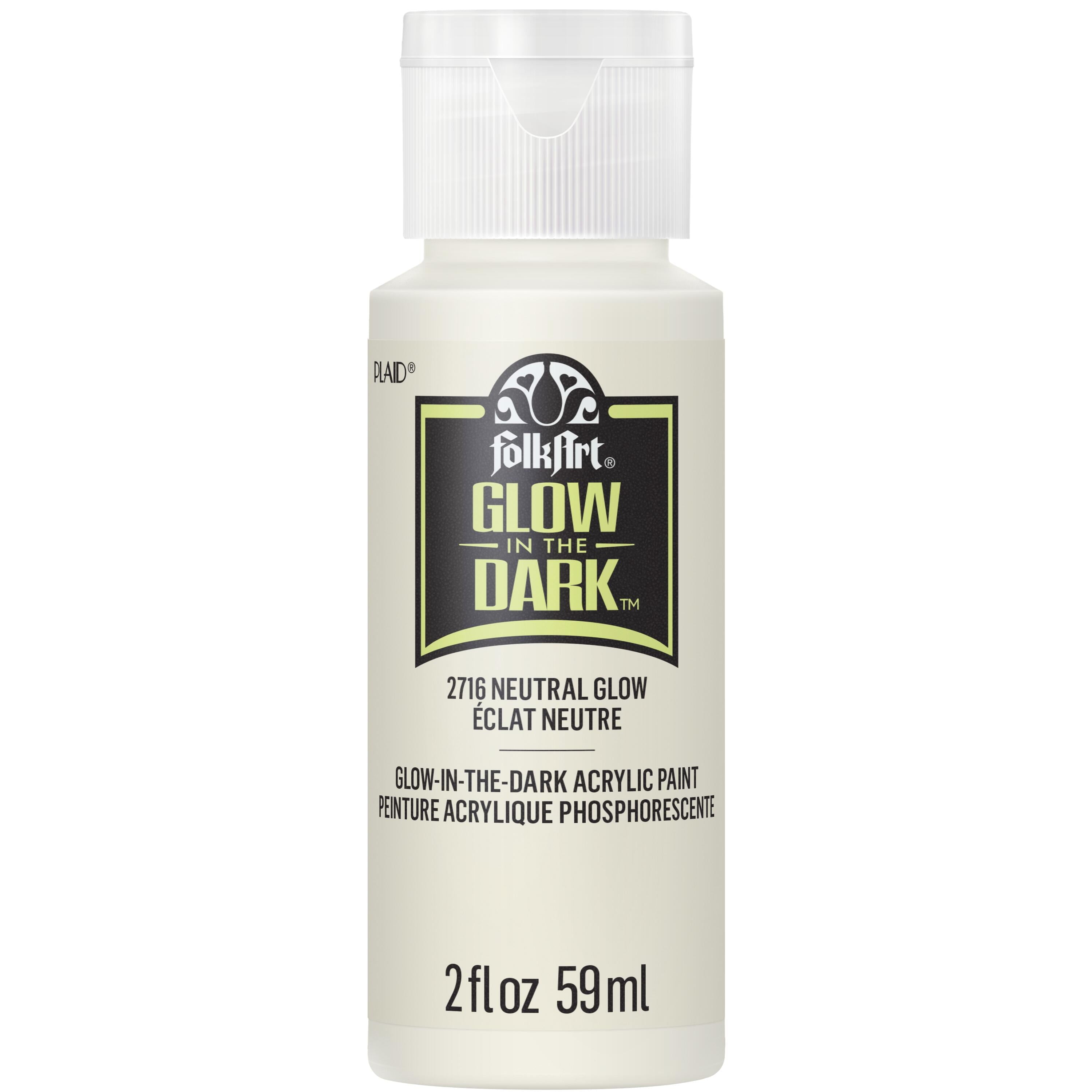 FolkArt Glow-in-the-Dark Acrylic Craft Paint, Matte Finish, Neutral, 2 fl oz