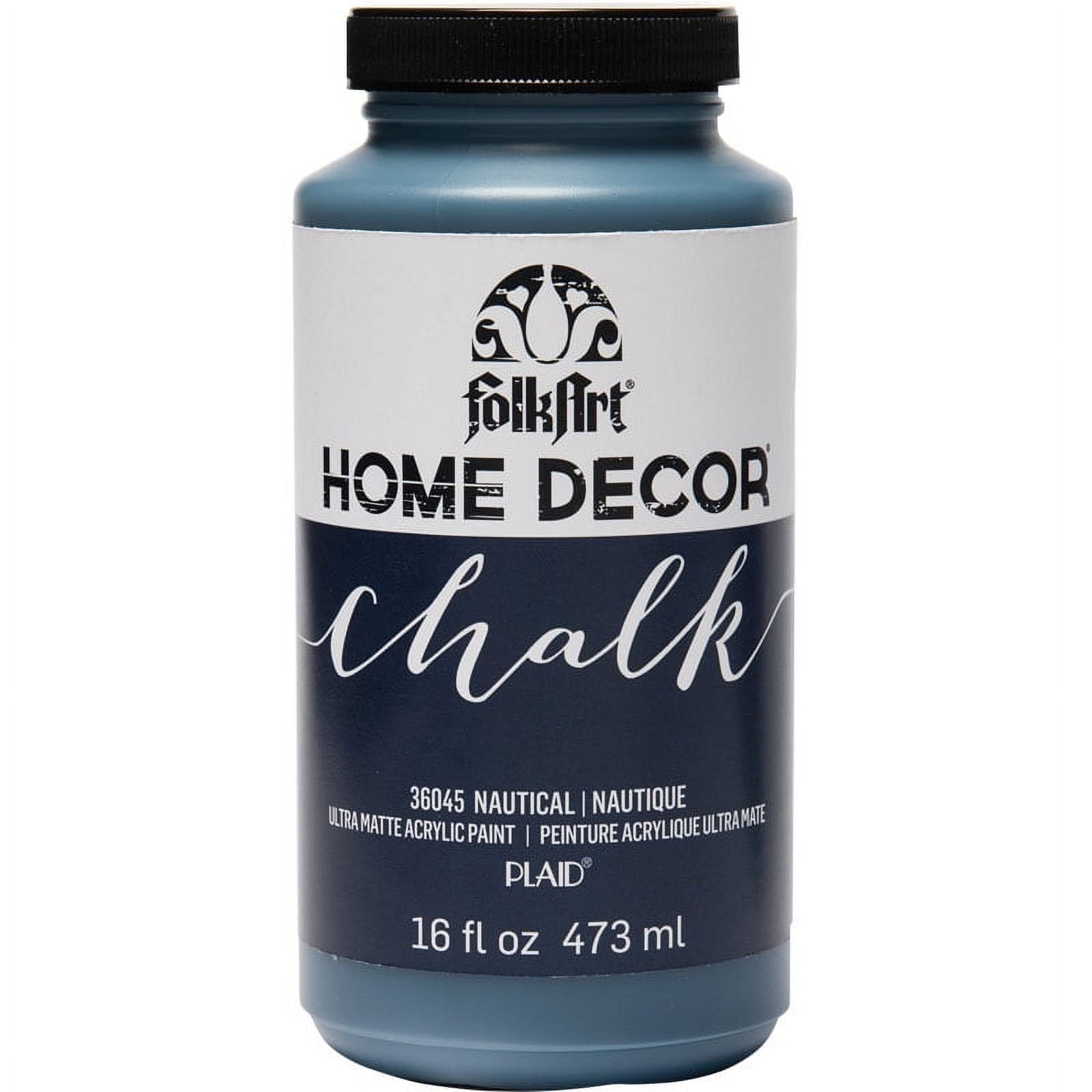 FolkArt Home Décor Chalk Acrylic Craft Paint, Rich Black, Ultra Matte Finish, 16 fl oz