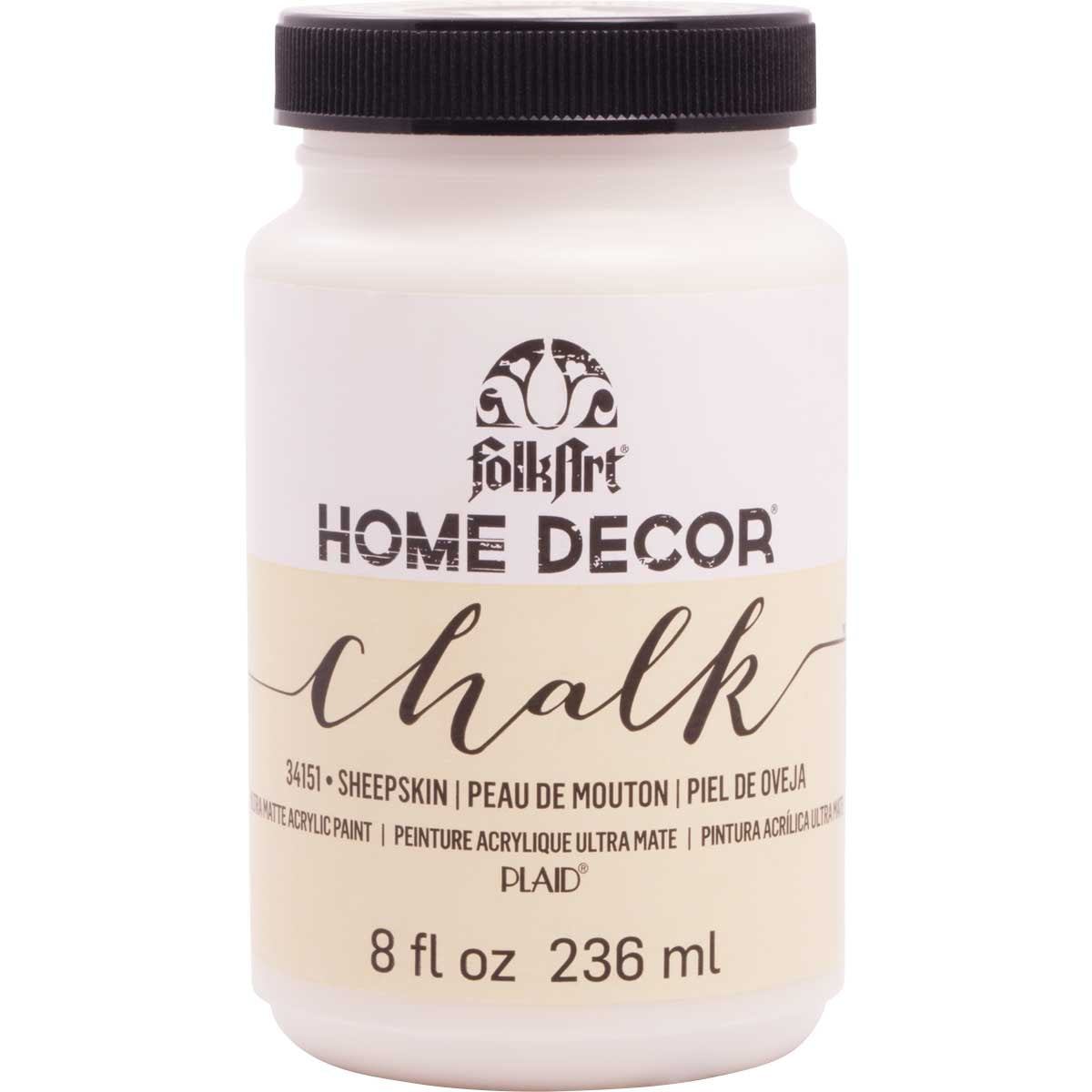 FolkArt Home Décor Chalk Acrylic Craft Paint, Sheepskin, Ultra Matte Finish, 8 fl oz