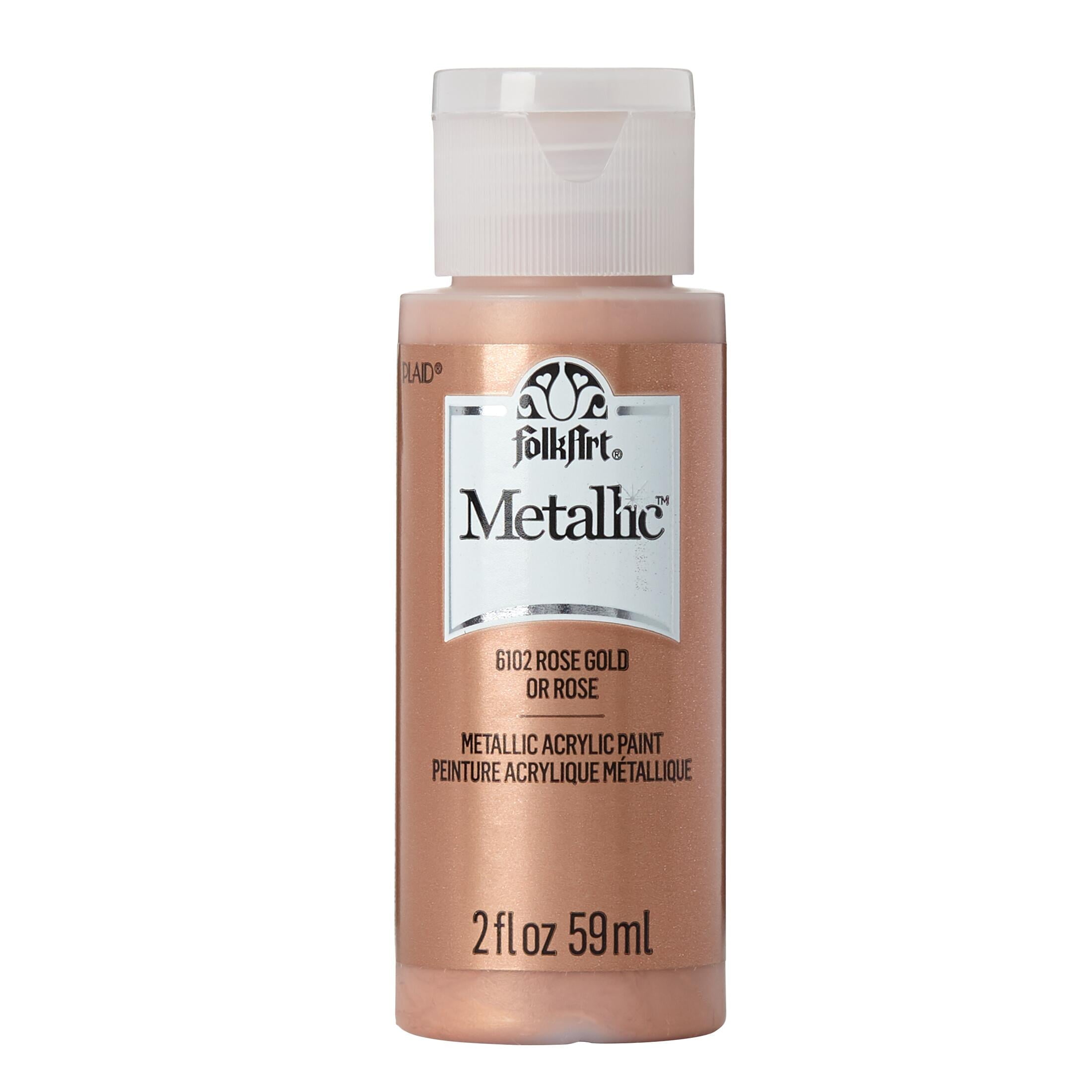 FolkArt Metallic Acrylic Craft Paint, Metallic Finish, Antique Gold, 2 fl oz