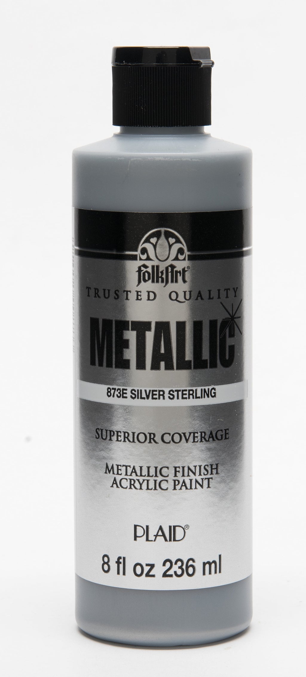 FolkArt Metallic Acrylic Craft Paint, Metallic Finish, Silver Sterling, 8 fl oz