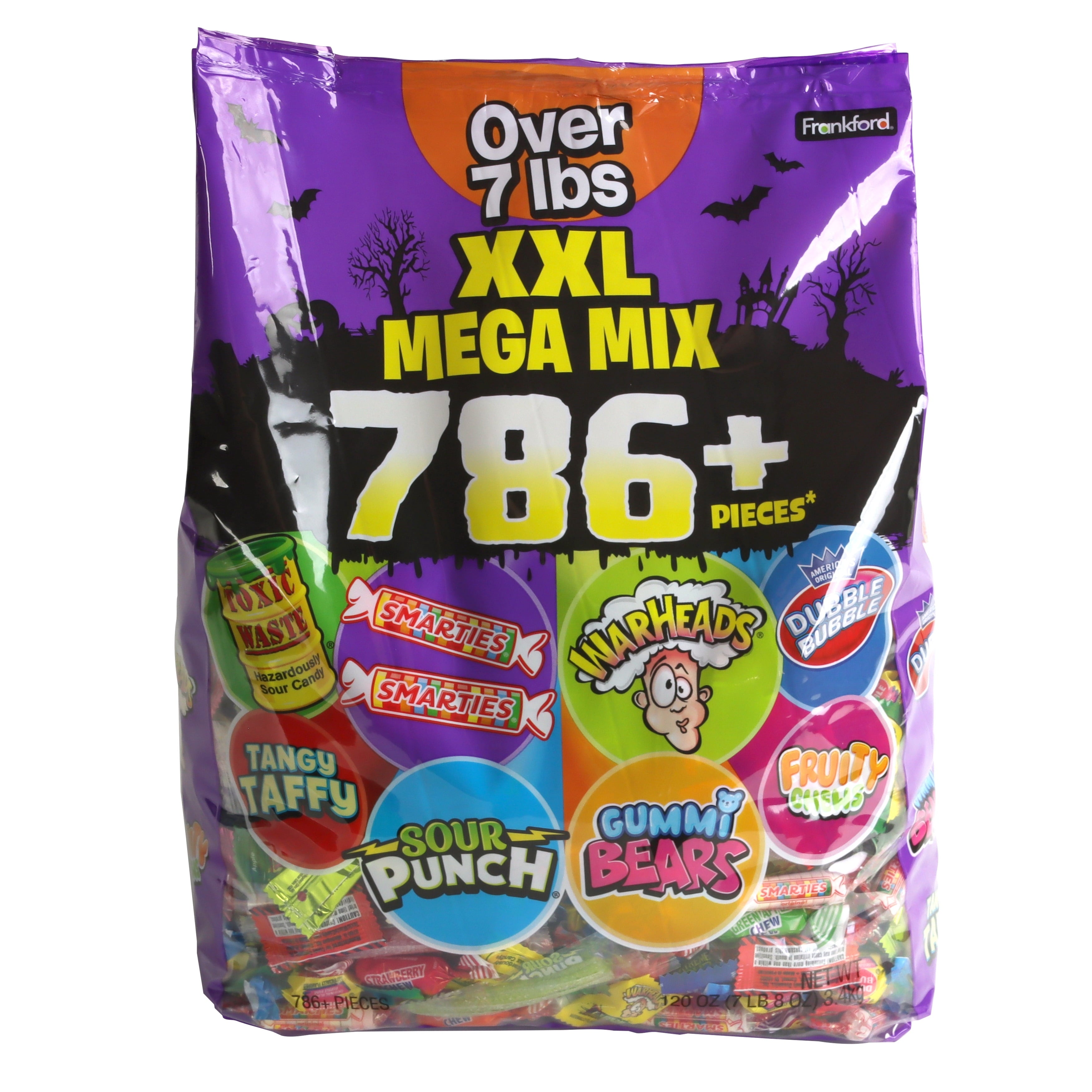 Frankford Mega Mix XXL Assorted Hard and Gummy Halloween Candy Bag - 786+ Pieces