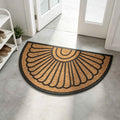 Front Door Mat Indoor Outdoor Entrance Rug, Semicircular Entrance Mat, Half Round Waterproo Non-Slip Durable Rubber Doormat for Garage, Patio, 29.5 inch