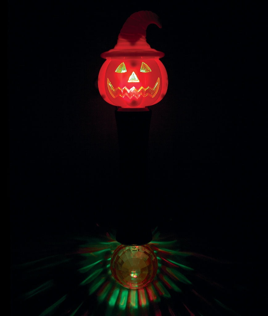 Fun Central (AU045) 1 pc LED Witchy Pumpkin Wand, Glowing Witch Wand, Light Up Wand, Glow Stick Wand