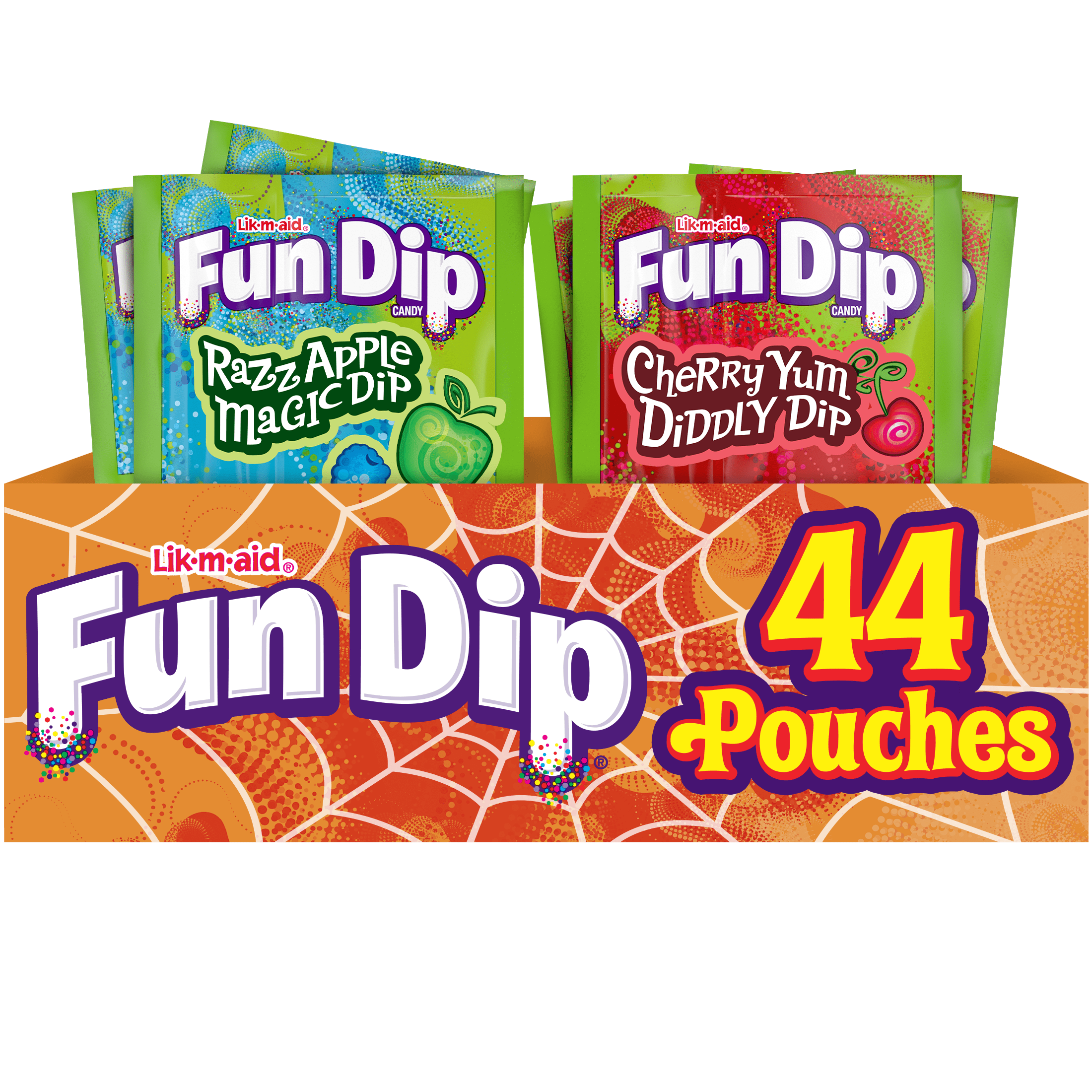 Fun Dip Halloween Razz Apple Magic Dip & Cherry Yum Diddly Dip Candy Pouches, 44 Count