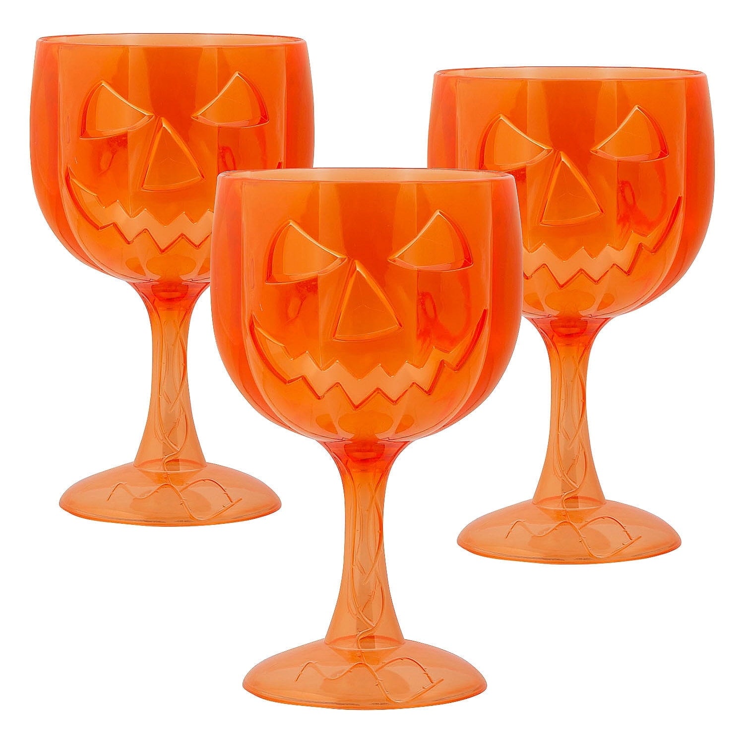 Fun Express Jack-O’-Lantern Reusable BPA-Free Plastic Goblets - 6 Count