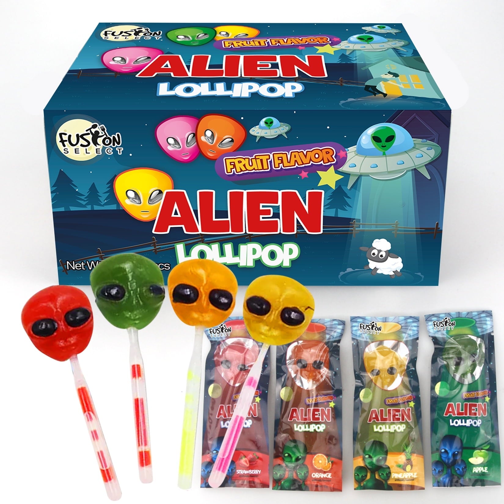 Fusion Select Alien Halloween Lollipops - 60 Count