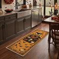 GENIMO 2'x7' Halloween Runner Rug, Washable Non Slip Soft Gothic Raven Indoor Outdoor Hallway Runner for Porch Patio Kitchen Entryway, Rust Orange