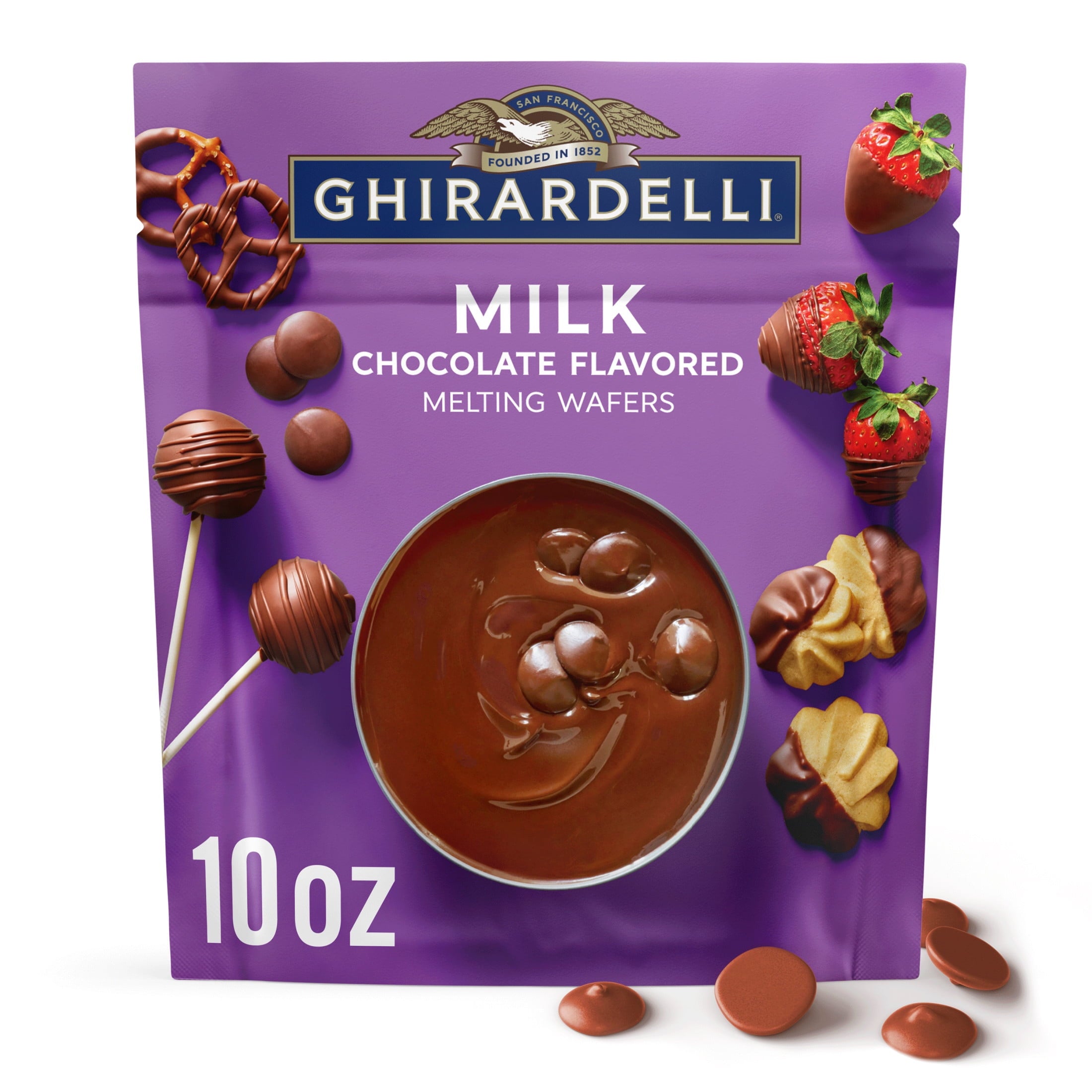 GHIRARDELLI Milk Chocolate Flavored Melting Wafers, 10 oz Bag