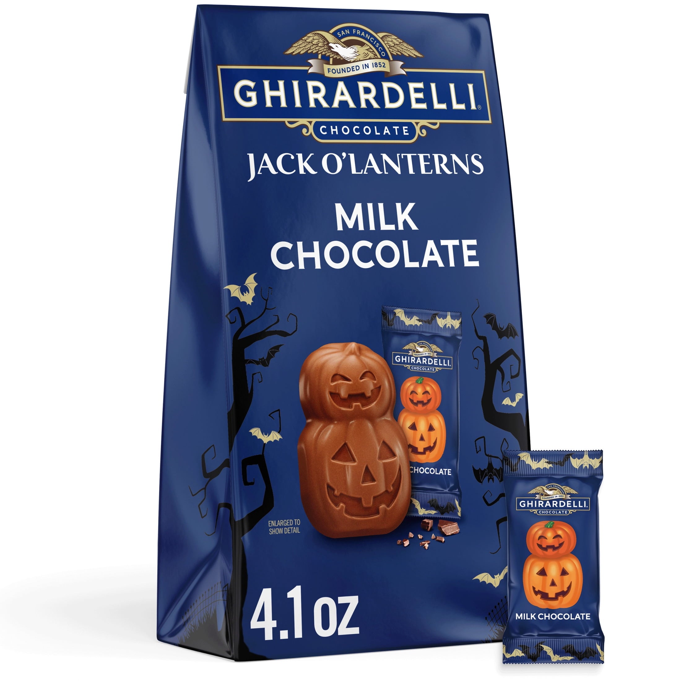 GHIRARDELLI Milk Chocolate Jack O' Lanterns, 4.1 oz Bag