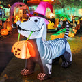 GOOSH Halloween Inflatables 5.7 FT Halloween Skeleton Dog Inflatable, Halloween Skeleton Puppy Inflatable with Build-in LEDs, Outdoor Halloween Decorations Clearance for Halloween Holiday Party