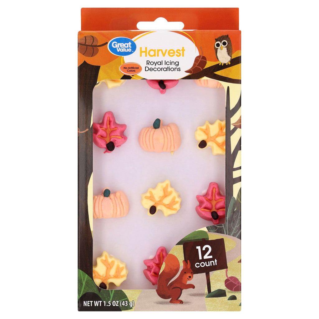 Great Value Harvest Royal Icing Decorations, 1.5 oz, 12 Count