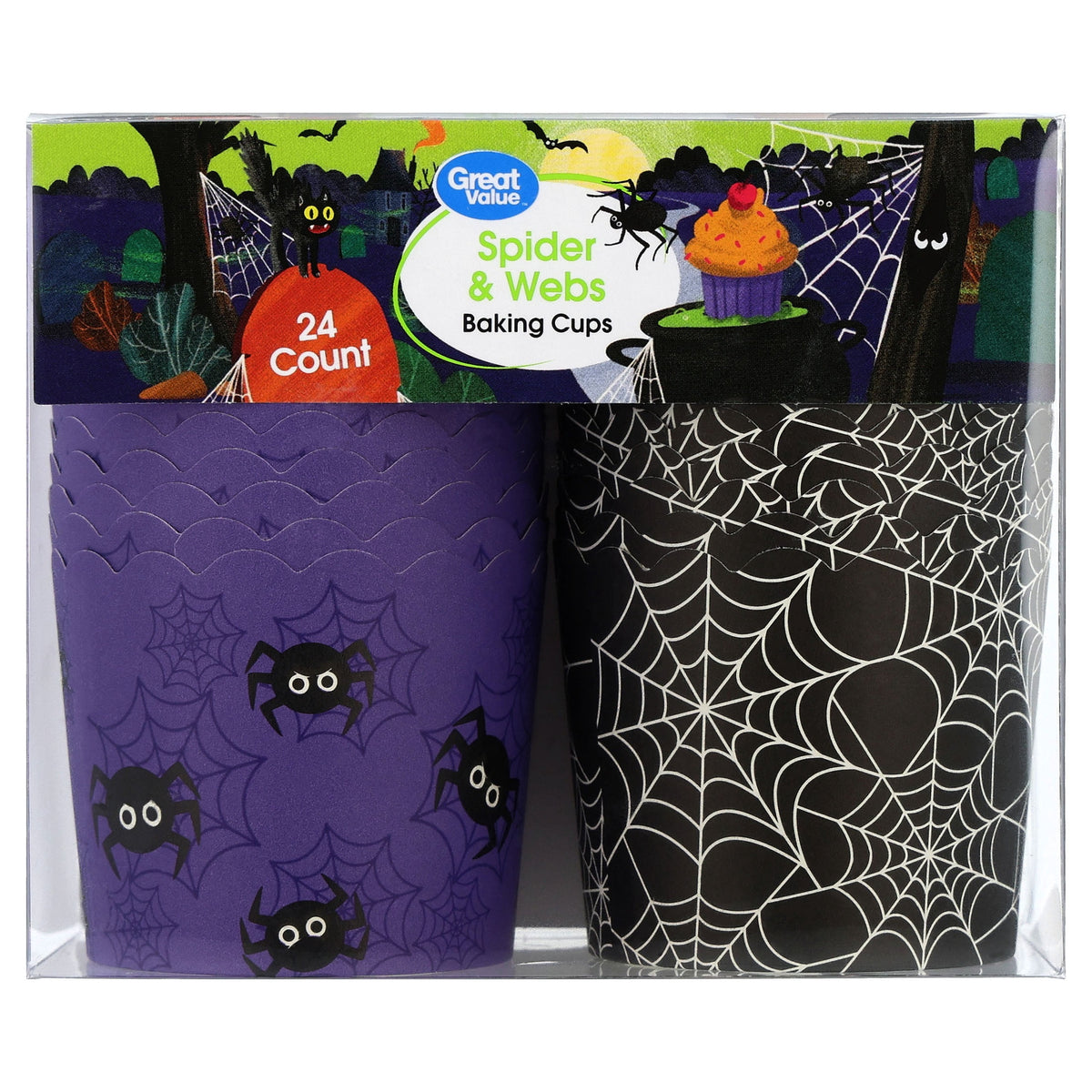 Great Value Spider and Webs Baking Cups, 24 Count